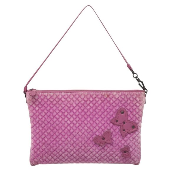 BOTTEGA VENETA Shoulder Bag Velor Purple Auth 120966 - Picture 2 of 16